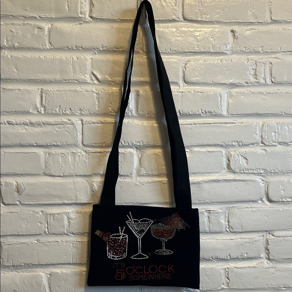Black Bedazzled Shoulder Bag